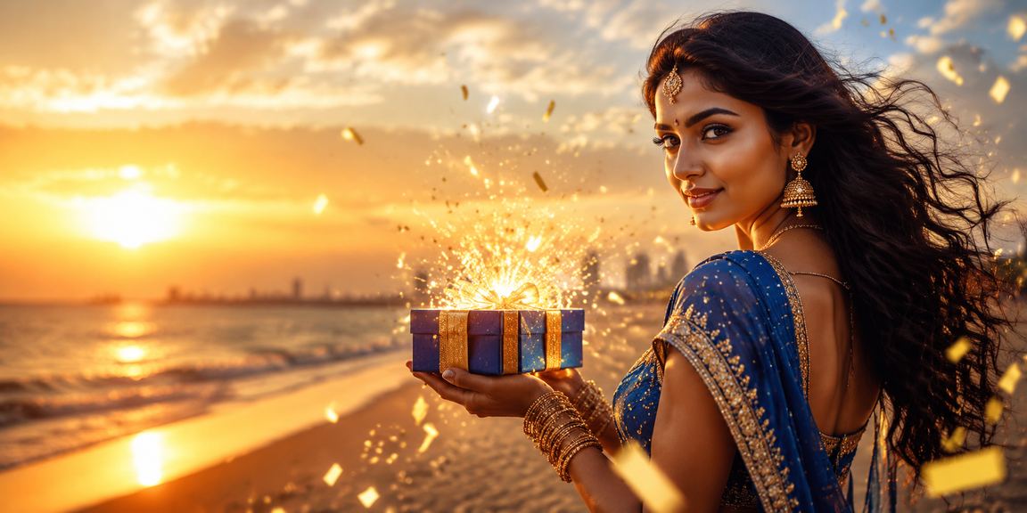 Chennai city skyline with blue and gold themed betting concept