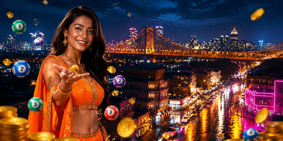 Kolkata neon lights reflecting lottery and gaming